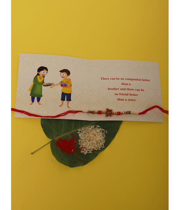 YouBella Rakhi and Greeting Card Combo for Brother, Rakhi Gift for Brother/Bhaiyya/Bhai (Style 2)